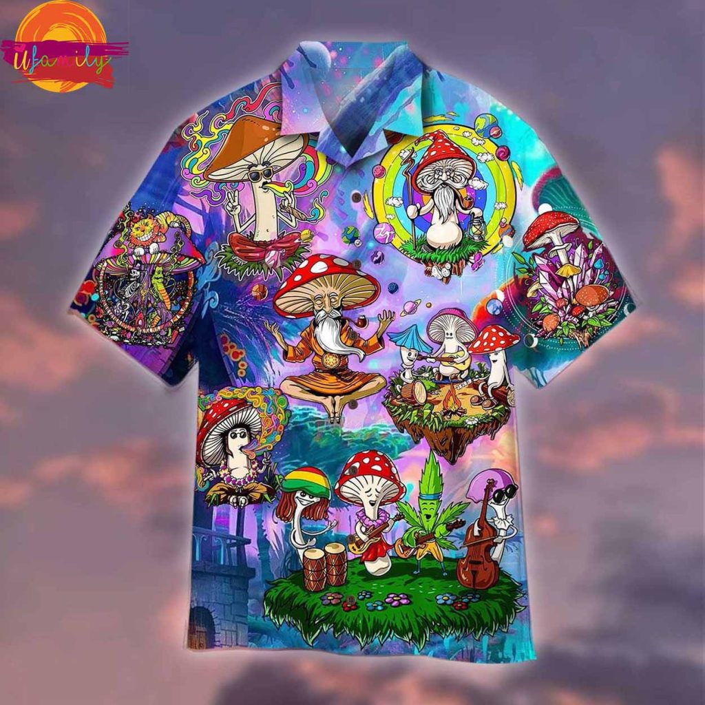 Hippie Magic Mushroom Colorful Hawaiian Shirt Style