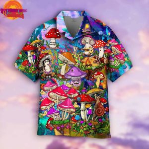 Hippie Mushroom Magic Kingdom Colorful Hawaiian Shirt Style