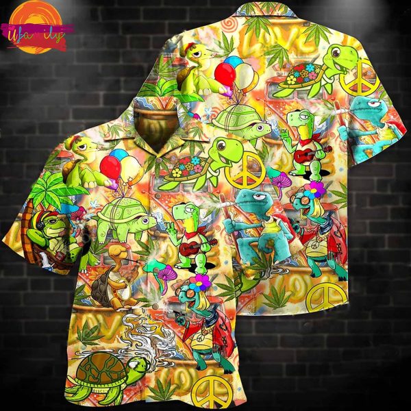 Hippie Turtles Hawaiian Shirt Style