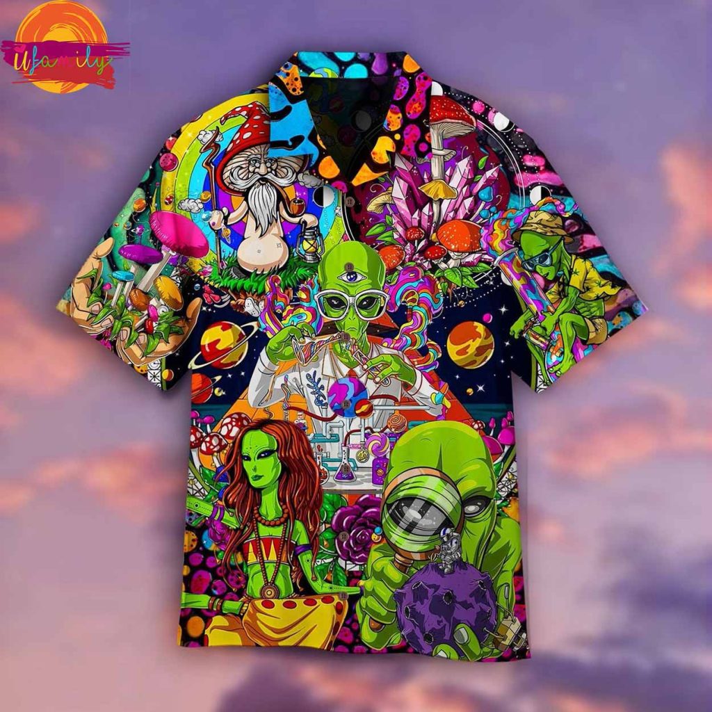 Hippies Science Aliens Hawaiian Shirt Style