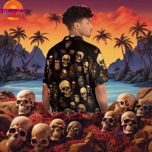 Horror Hawaiian Shirt with Skeletons in the Shadows 3