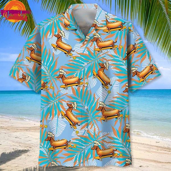 Hot Dog Dachshund Funny Hawaiian Shirt Style