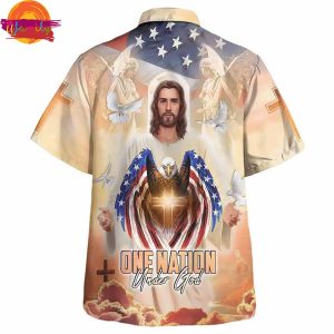 Jesus Eagle One Nation Under God Boutique Hawaiian Shirt 2