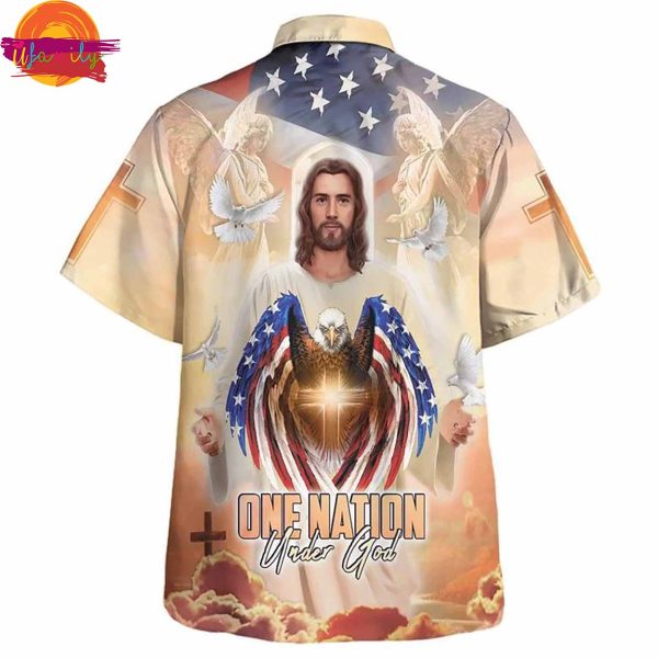 Jesus Eagle One Nation Under God Boutique Hawaiian Shirt