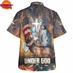 Jesus Eagle One Nation Under God Hawaiian Shirt For Gifts 2