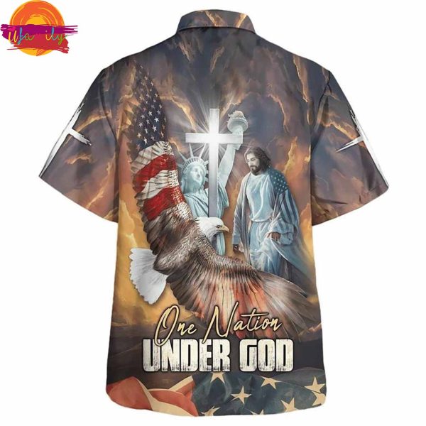 Jesus Eagle One Nation Under God Hawaiian Shirt For Gifts