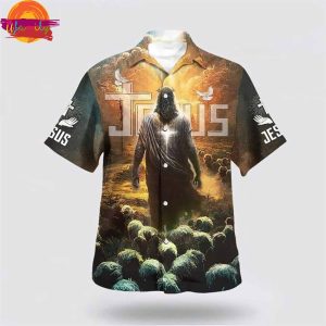 Jesus Leading Sheep Hawaiian Shirt Style 1