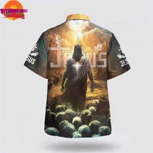 Jesus Leading Sheep Hawaiian Shirt Style 2