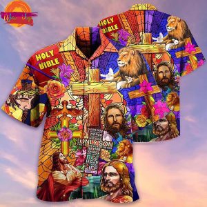 Jesus Lion And Flowers Cool Hawaiian Shirt Style