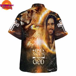 Jesus Smile Eagle One Nation Under God Hawaiian Shirts For Men 2