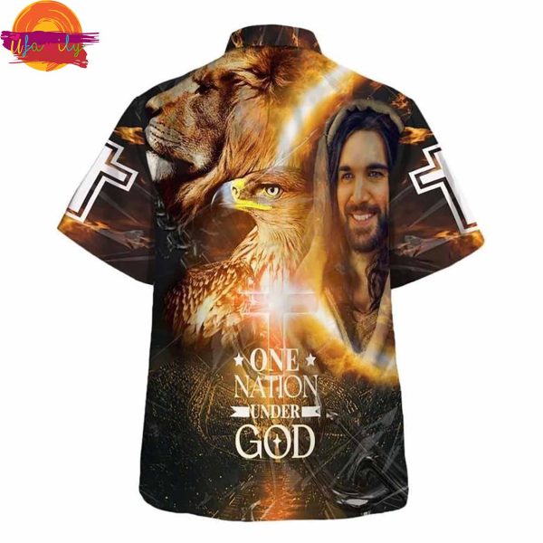 Jesus Smile Eagle One Nation Under God Hawaiian Shirts For Men