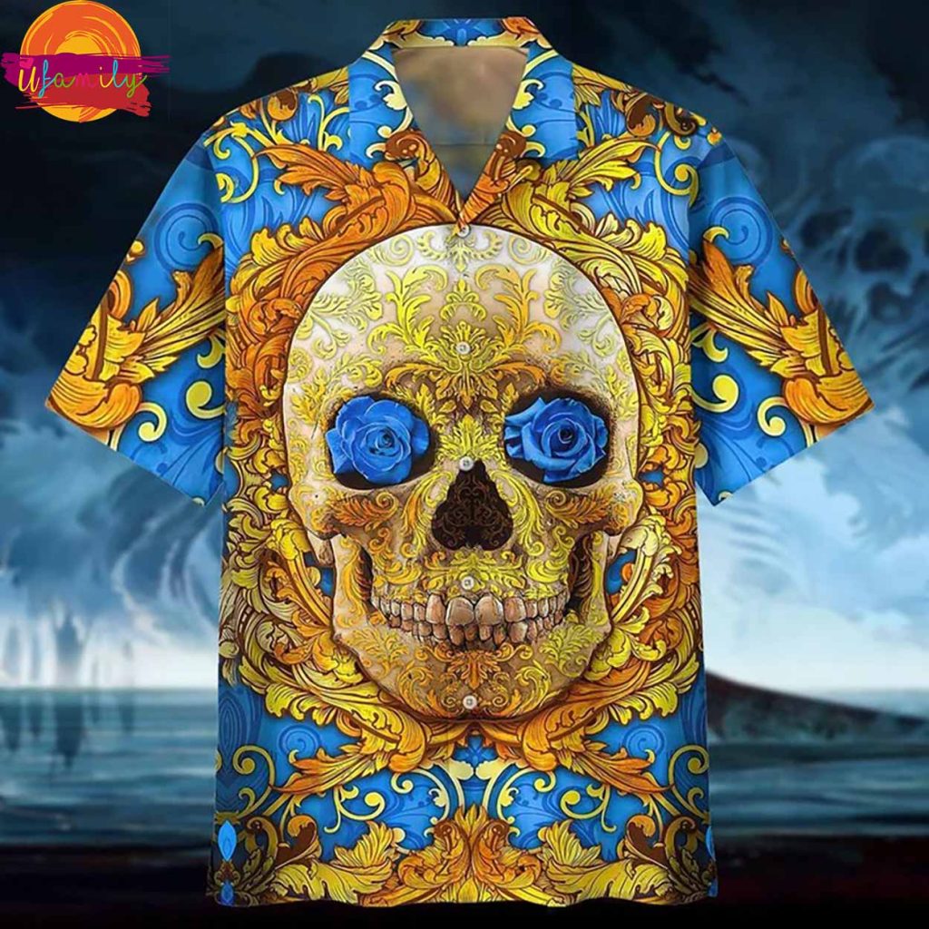 Lasfour 3D Full Printed Hawaiian Shirt Gifts For Skull