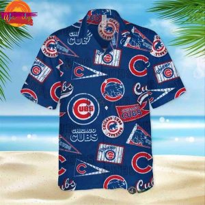 MLB Chicago Cubs Hawaiian Shirt Multiple Logos