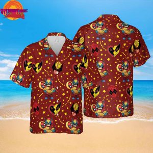 Marvel Deadpool And Wolverine Hawaiian Button Up Shirt Style 1