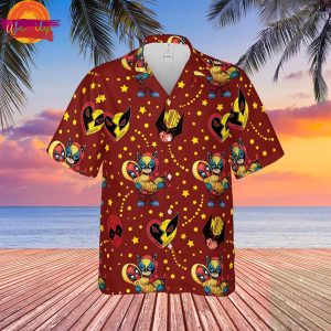 Marvel Deadpool And Wolverine Hawaiian Button Up Shirt Style 2