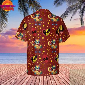 Marvel Deadpool And Wolverine Hawaiian Button Up Shirt Style 3