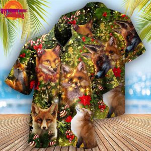 Merry Christmas Fox Mask Hawaiian Shirt Style