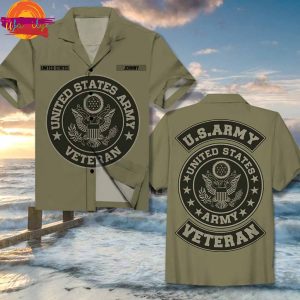 Military US Army Veteran Personalized Hawaiian Shirt