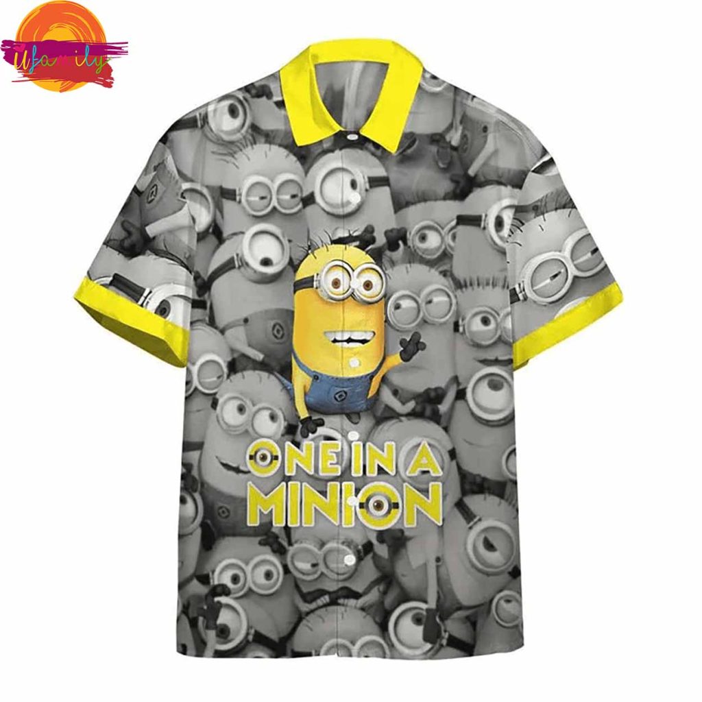 Minions One In A Grey Hawaiian Shirt