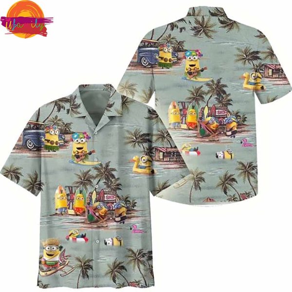 Minions Summer Beach Vacation Grey Hawaii Shirt Style