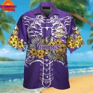 Minnesota Vikings Flowers Tropical Hawaiian Shirt For Adults