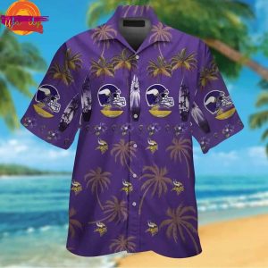 Minnesota Vikings Helmet Pattern Hawaiian Shirt