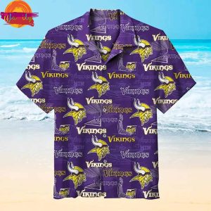 Minnesota Vikings Logo Pattern Hawaiian Shirt Style