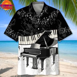 Music Black And White Piano Hawaiian Shirt 1