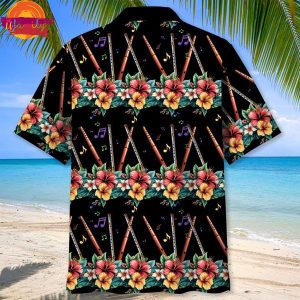 Music Flute Hibiscus Hawaiian Shirt 2