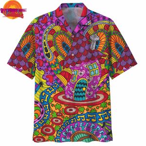 Music Hippie Colorful Aloha Hawaiian Shirt Style