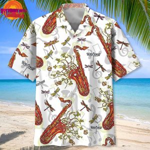 Music Saxophone Fly Hawaiian Shirt Style