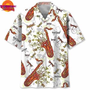 Music Saxophone Fly Hawaiian Shirt Style 2