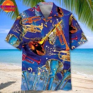 Music Tropical Blue Trumpet Hawaiian Shirt Style 1