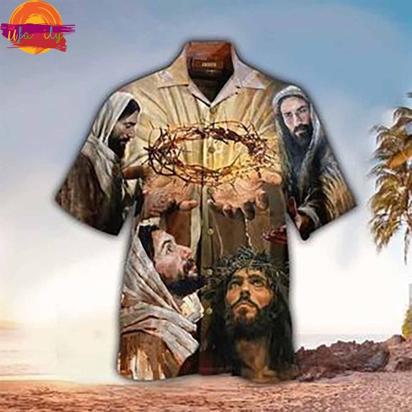 My King Wore This Crown Jesus Hawaiian Shirt Style