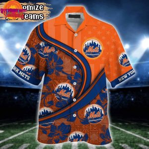 New York Mets MLB Us Flag Custom Hawaiian Shirt Style