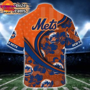 New York Mets MLB Us Flag Custom Hawaiian Shirt Style 3