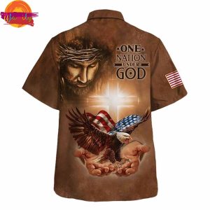 One Nation Under God Jesus Holy In Hand Eagle Hawaiian Shirt Style 2