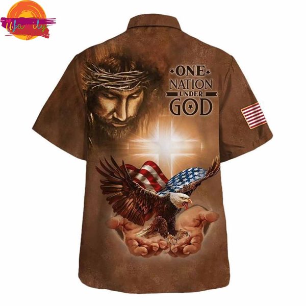 One Nation Under God Jesus Holy In Hand Eagle Hawaiian Shirt Style