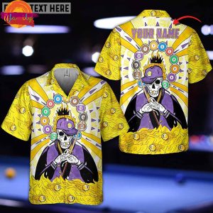 Personalized Billiard Skull Yellow Hawaiian Shirt