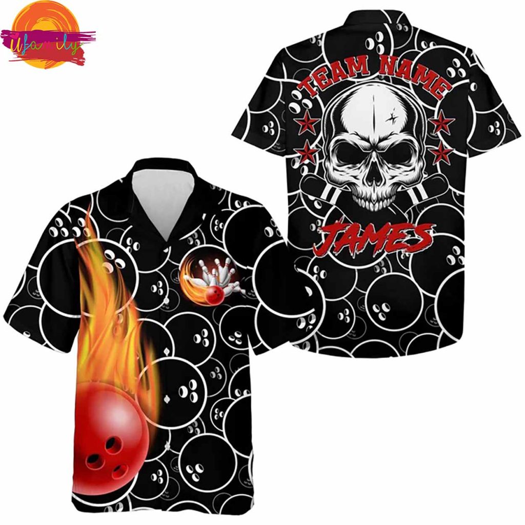 Personalized Flame Hawaiian Bowling Shirt Style