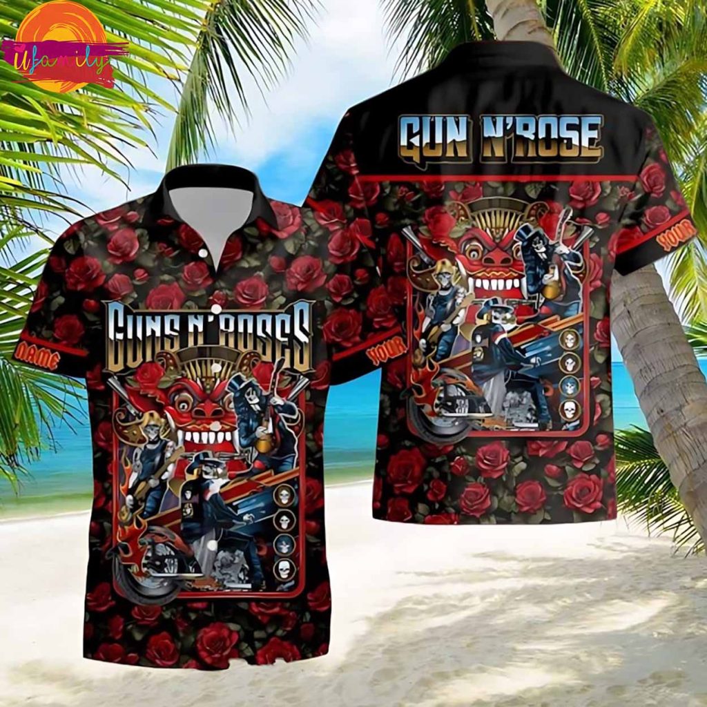 Personalized Guns N Roses Biker Rebellion Hawaiian Shirt Style