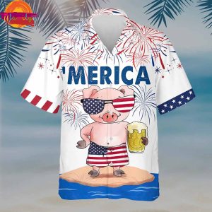 Pig Hawaiian Shirt Independence Day