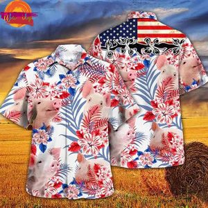 Pig Lovers American Flag Hawaiian Shirt Style