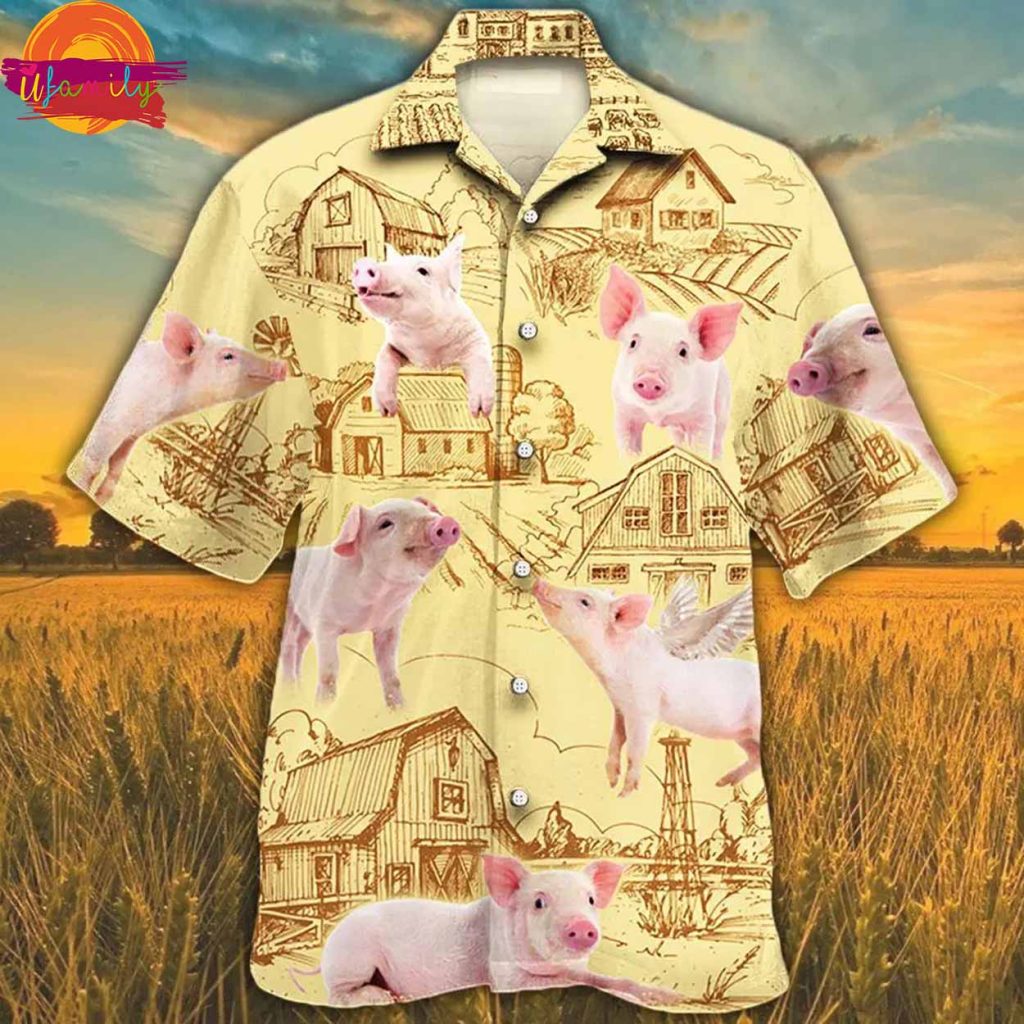 Pig Lovers Farm Hawaiian Shirt Style