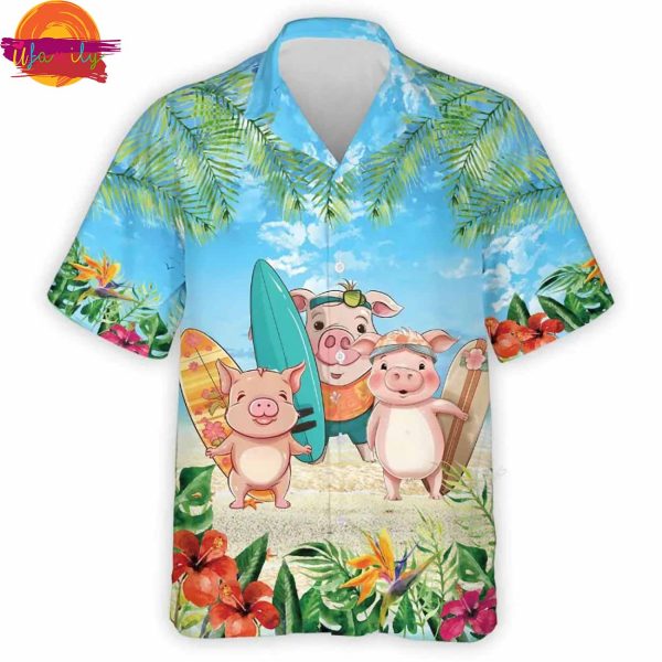 Pig Surfing Hawaiian Shirts For Men Women Style