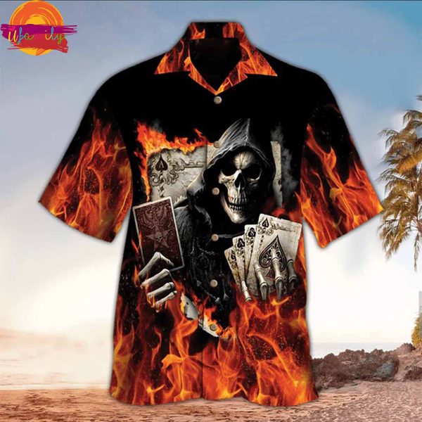 Reaper Playing Pokers Hawaiian Shirt Hawaiian Shirt Style