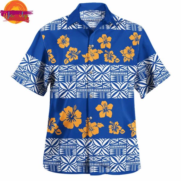 Samoa Hawaiian Shirt Tapa Flower Fabric Print