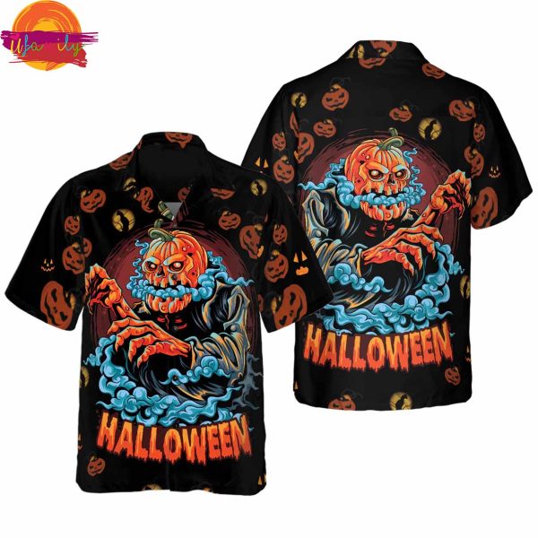 Scary Pumpkin For Halloween Night Hawaiian Shirt Style