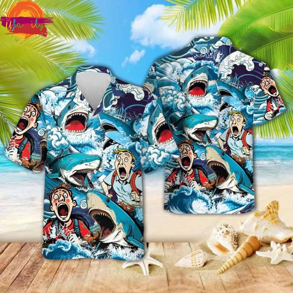 Shark Attack Ocean Hawaiian Shirt Style