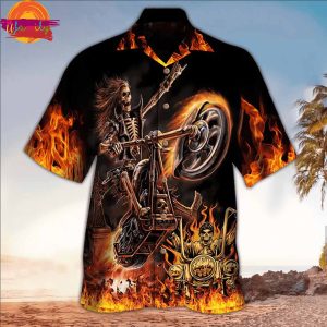 Skull 3D All Printed Ghost Riders Hawaiian Shirt